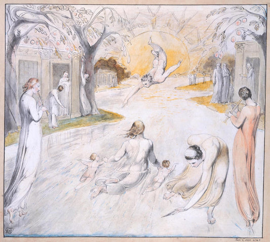The River of Life, vintage artwork by William Blake, 12x8" (A4) Poster