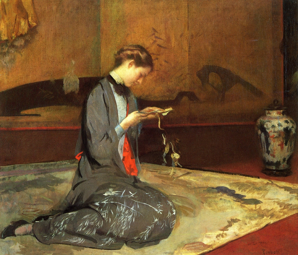 Cutting Origami by Edmund Tarbell,A3(16x12")Poster