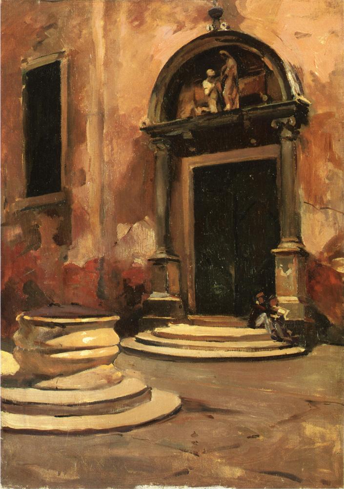 Entrance of Little Church, vintage artwork by Ralph Wormsley Curtis, 12x8" (A4) Poster