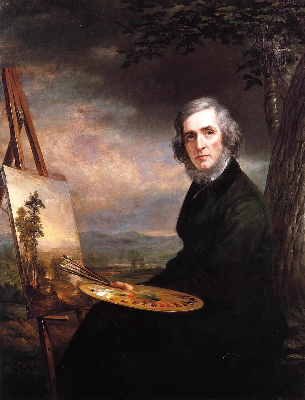 Portrait of Asher Brown Durand, vintage artwork by Daniel Huntington, A3 (16x12") Poster Print