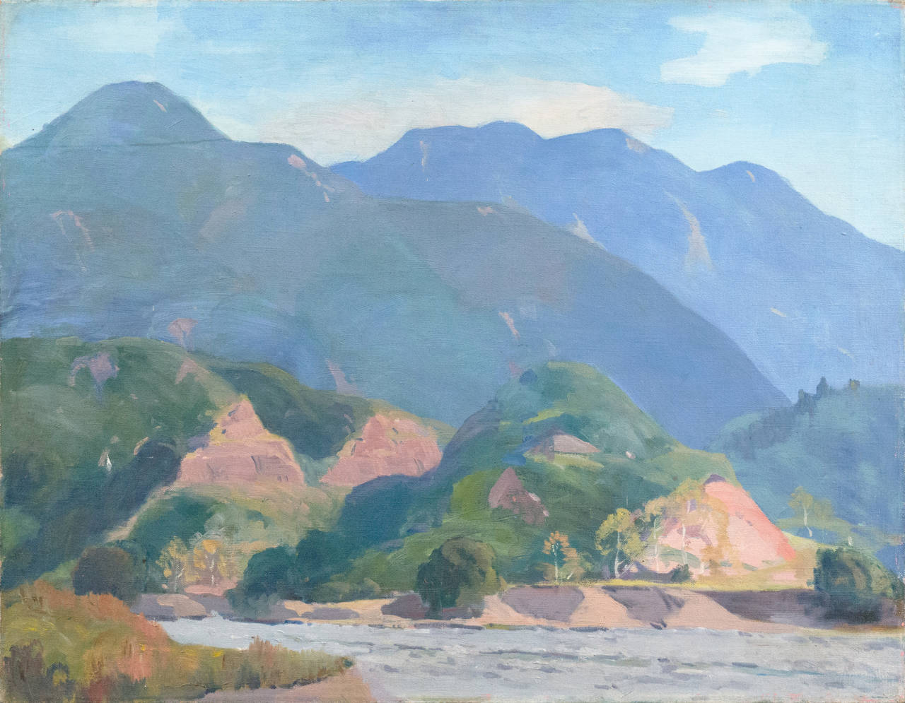 Western Landscape, vintage artwork by Arthur Wesley Dow, 12x8" (A4) Poster
