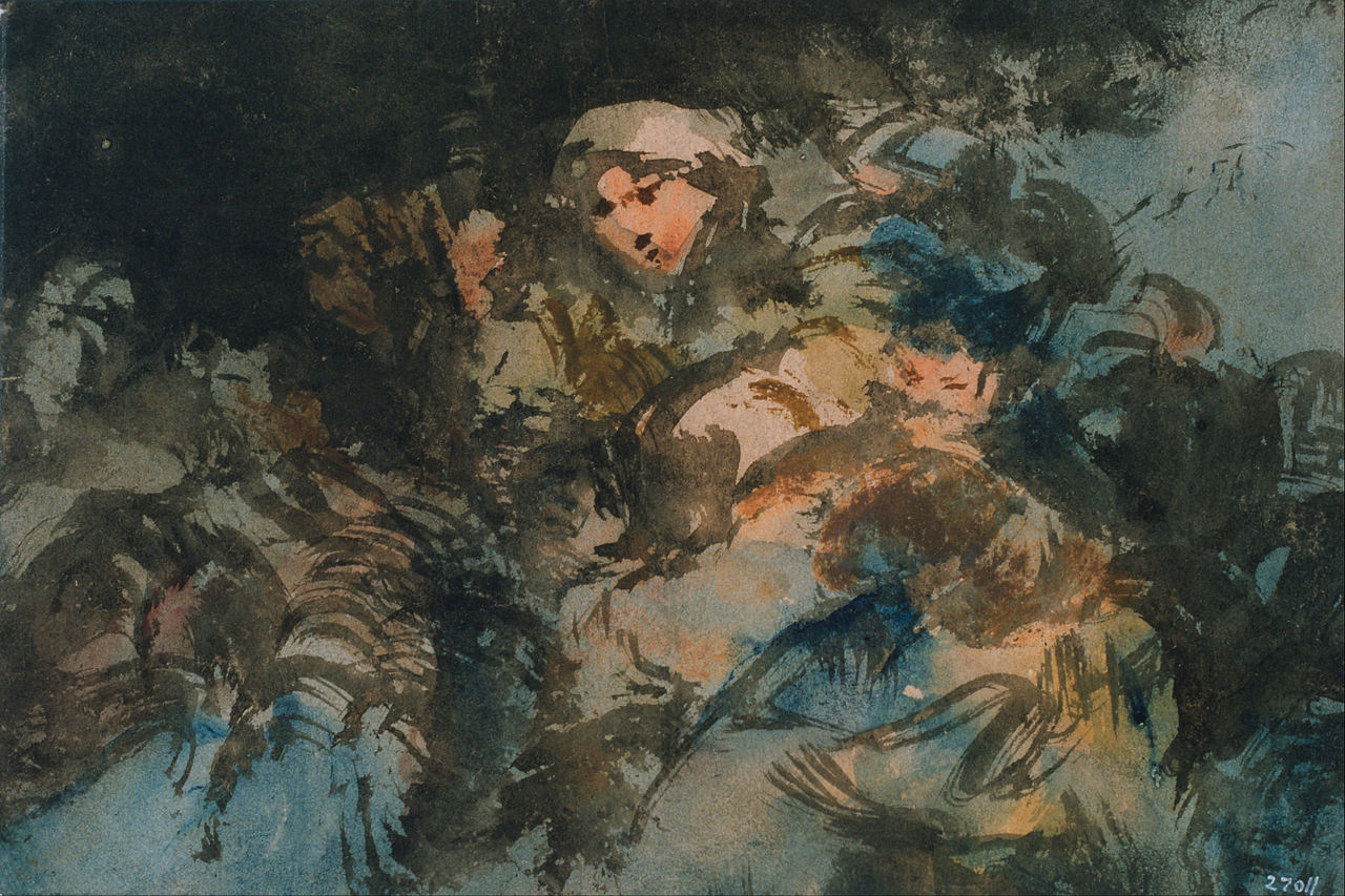 Group of Witches, vintage artwork by Eugenio Lucas Velazquez, A3 (16x12") Poster Print
