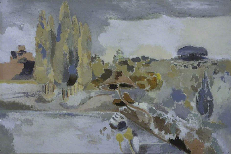 Landscape of the Brown Fungus, vintage artwork by Paul Nash, 12x8" (A4) Poster
