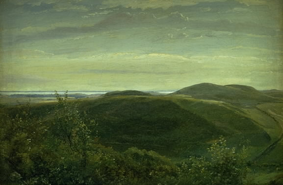 The Coast of Jutland Seen from Mølleknap Hills in Funen. Study, vintage artwork by Dankvart Dreyer, A3 (16x12") Poster Print