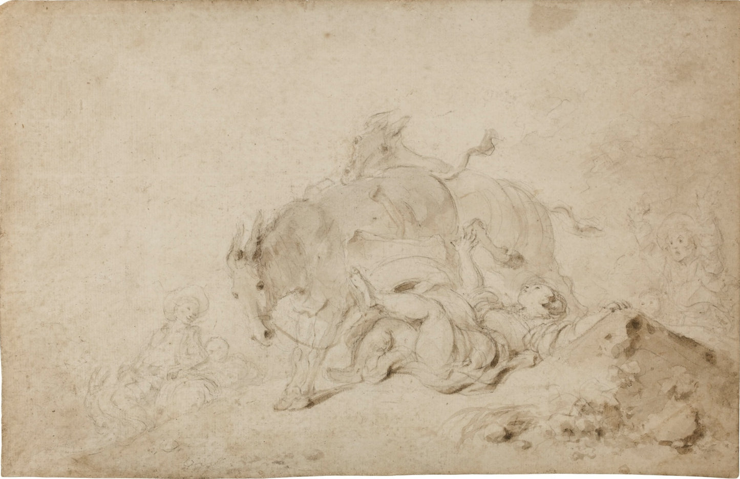 The Broken Strap, vintage artwork by Jean-Honore Fragonard, 12x8" (A4) Poster