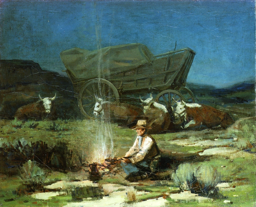 Beginning of a Lonely Night by Frank Tenney Johnson,16x12(A3) Poster