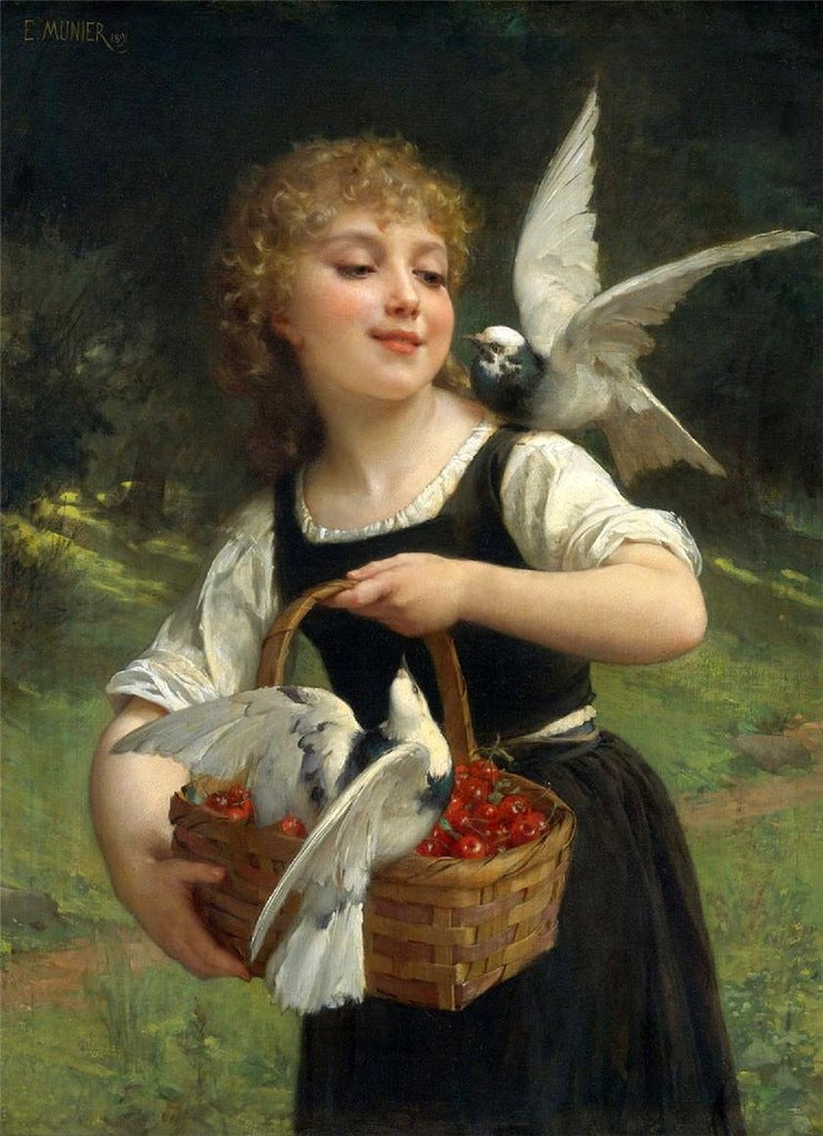 Messenger of Love, vintage artwork by Émile Munier, 12x8" (A4) Poster