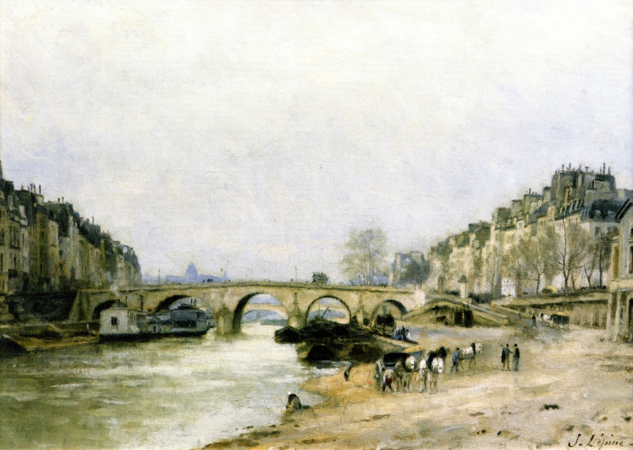 The Pont Marie, vintage artwork by Stanislas Lepine, 12x8" (A4) Poster
