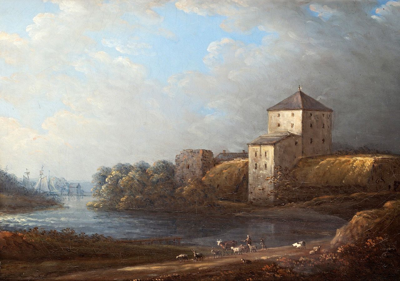Nyköpings Castle, vintage artwork by Carl Johan Fahlcrantz, 12x8" (A4) Poster