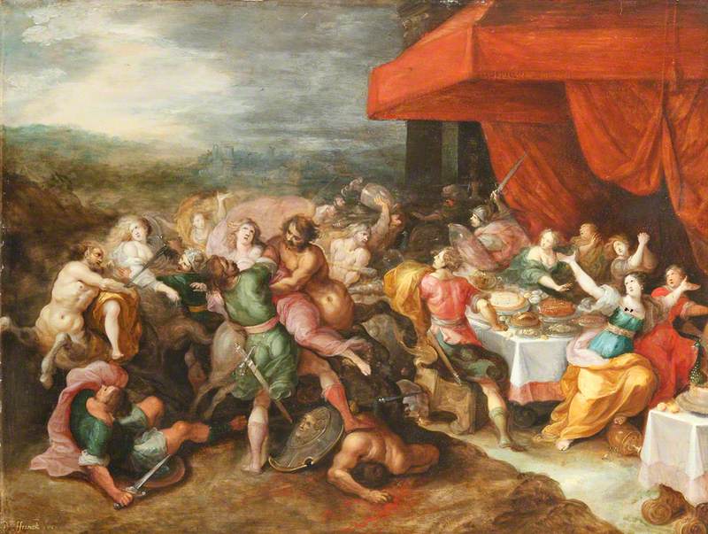 The Rape of Hippodamia, vintage artwork by Frans Francken the Younger, 12x8" (A4) Poster