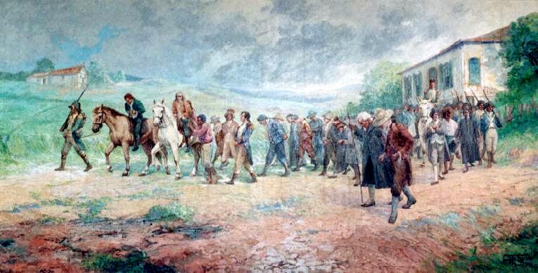 Journey of the Martyrs, vintage artwork by Antonio Parreiras, 12x8" (A4) Poster