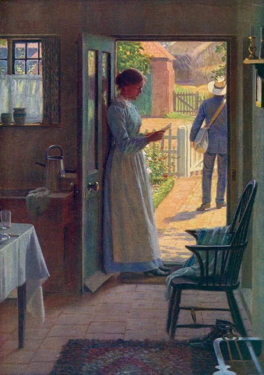 The Post, vintage artwork by Edmund Blair Leighton, 12x8" (A4) Poster
