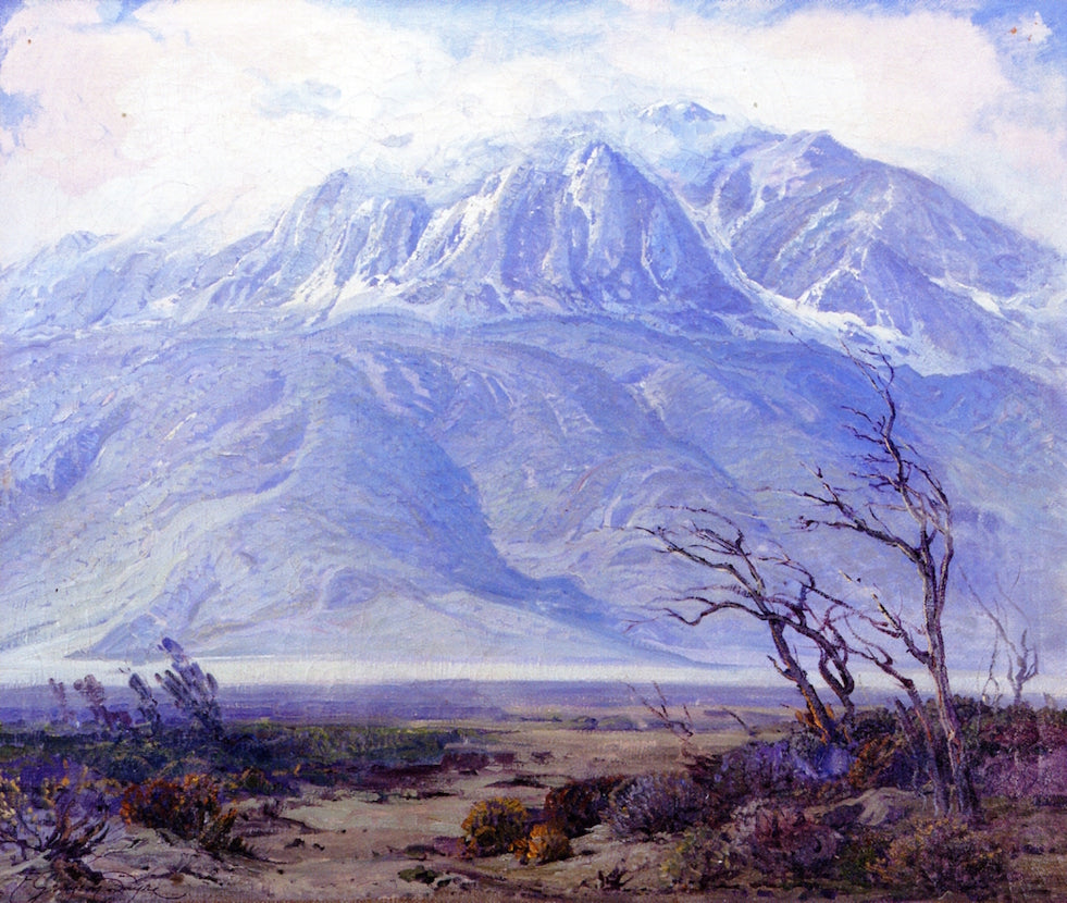 Storm Crest over Mount San Jacinto, vintage artwork by Fred Grayson Sayre, 12x8" (A4) Poster