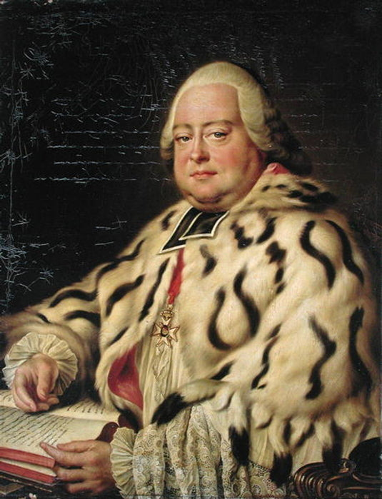 Portrait of François-Joachim de Pierre de Bernis, vintage artwork by François-Hubert Drouais, 12x8" (A4) Poster