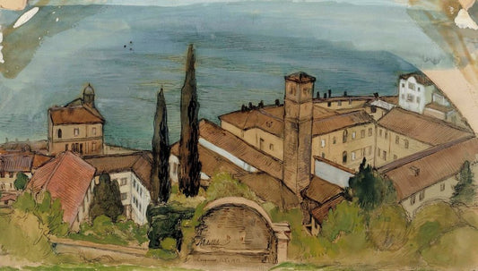 Lugano, vintage artwork by Albert Edelfelt, 12x8" (A4) Poster