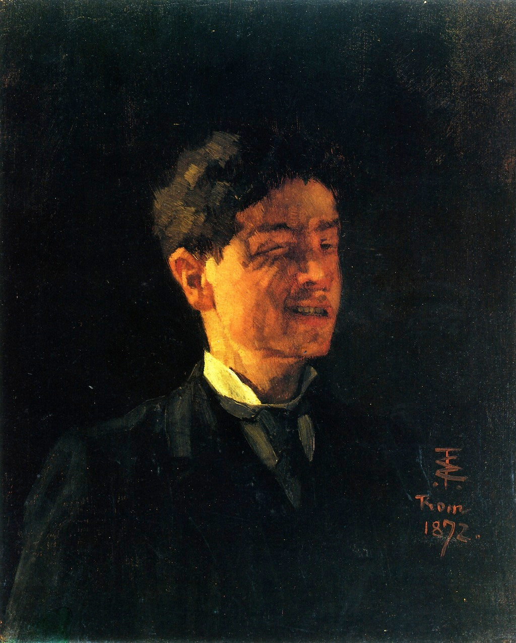 Self-Portrait with Squinted Eye by Wilhelm Trubner,A3(16x12")Poster