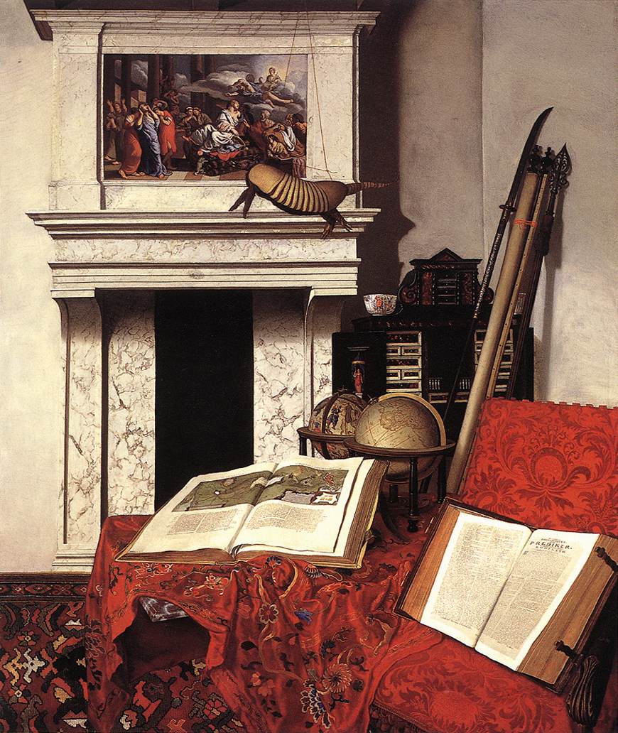 Still-Life with Rarities, vintage artwork by Jan van der Heyden, 12x8" (A4) Poster