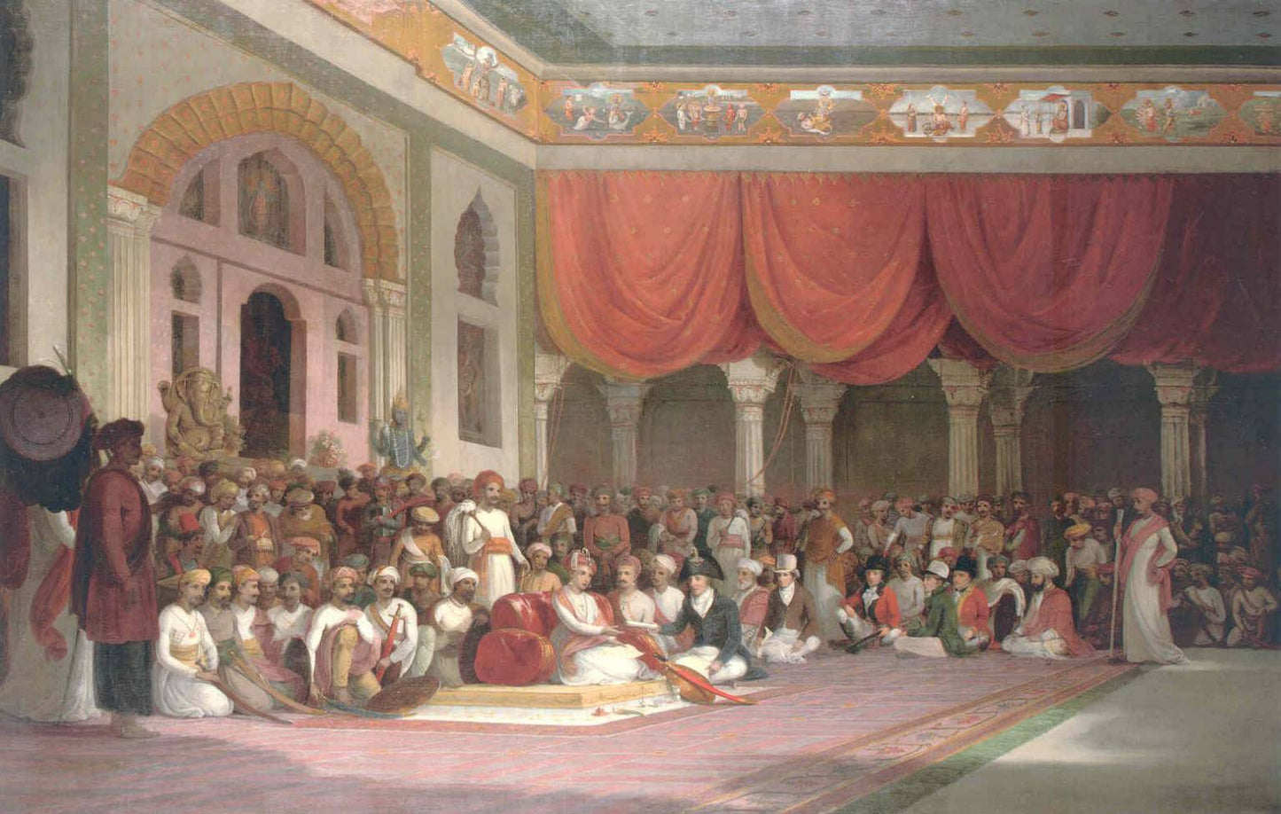 Sir Charles Warre Malet Concluding a Treaty, vintage artwork by Thomas Daniell, 12x8" (A4) Poster