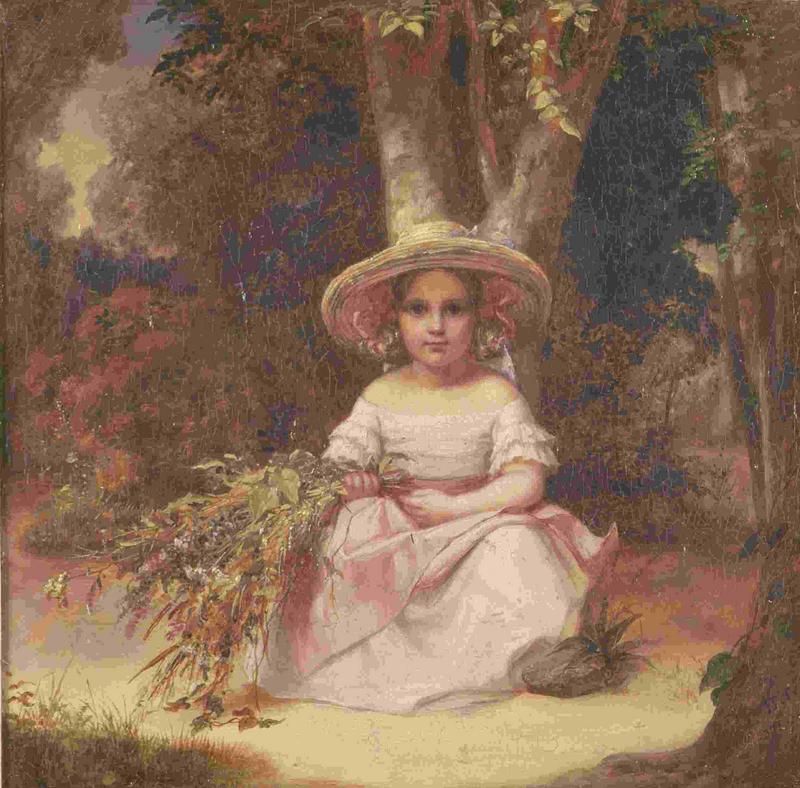 Girl in the Park, vintage artwork by Carl Joseph Begas, A3 (16x12") Poster Print