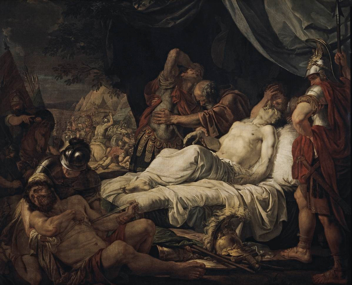 The Death of Pelopidas, vintage artwork by Alexander Ivanov, A3 (16x12") Poster Print