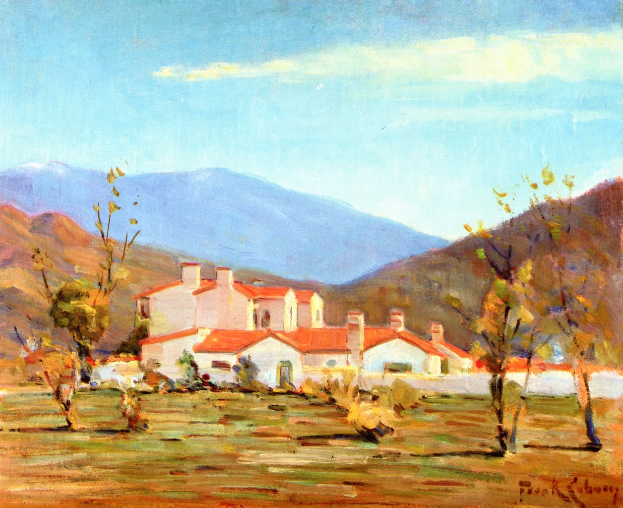 Mount Santa Rose in Distance, vintage artwork by Frank Coburn, 12x8" (A4) Poster