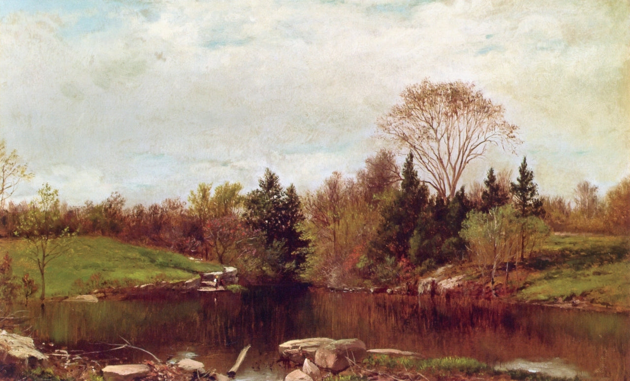 Spring - a Study on the Bronx at Mt. Vernon, vintage artwork by David Johnson, 12x8" (A4) Poster