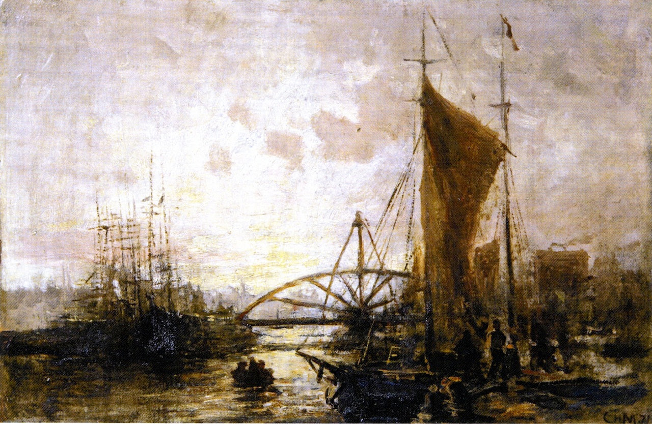 Newtown Creek (study), vintage artwork by Charles Henry Miller, 12x8" (A4) Poster