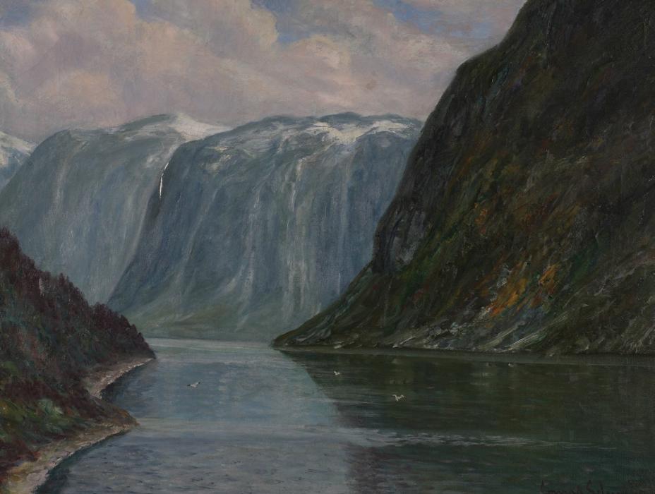 Fjord Landscape by Conrad Selmyhr,16x12(A3) Poster