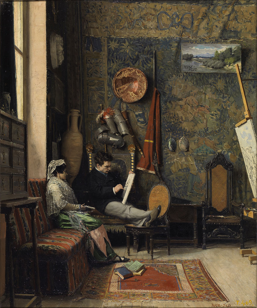 The Asrtist's Studio by Casimiro Sainz y Saiz,A3(16x12")Poster