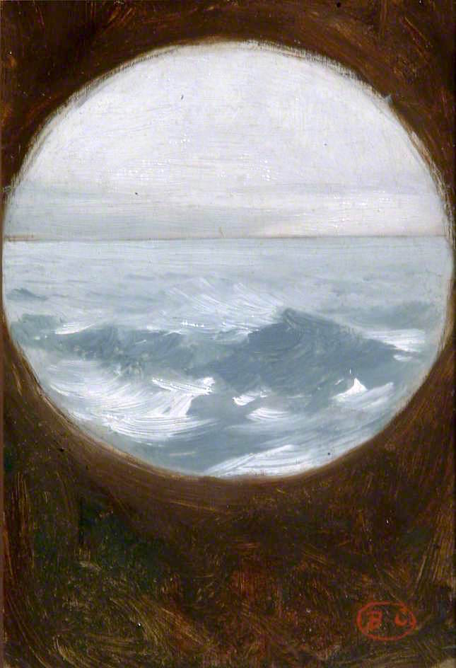 Stormy Sea from the Hotel Metropole, vintage artwork by Benjamin Constant, 12x8" (A4) Poster