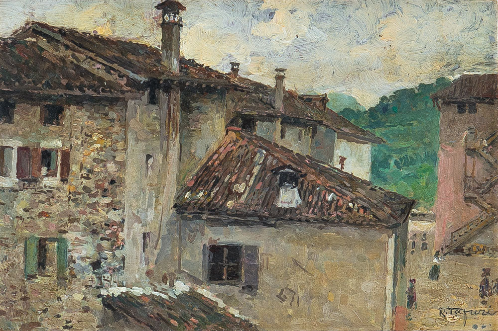 A House, vintage artwork by Raffaele Tafuri, 12x8" (A4) Poster