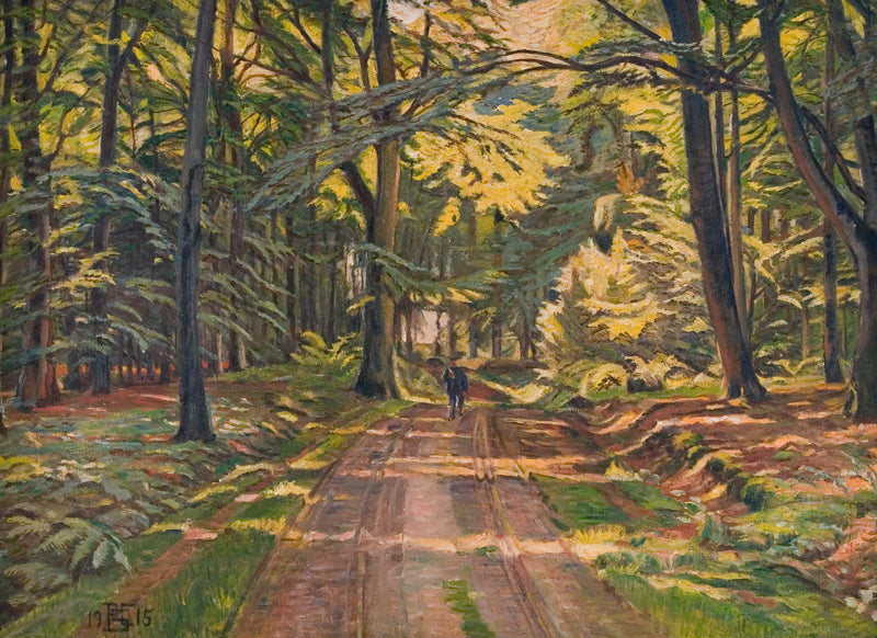 Skovvej at Dyrnæs by Poul S Christiansen,A3(16x12")Poster