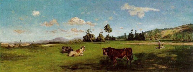 Saint-Sauveur, vintage artwork by Jean Frederic Bazille, 12x8" (A4) Poster