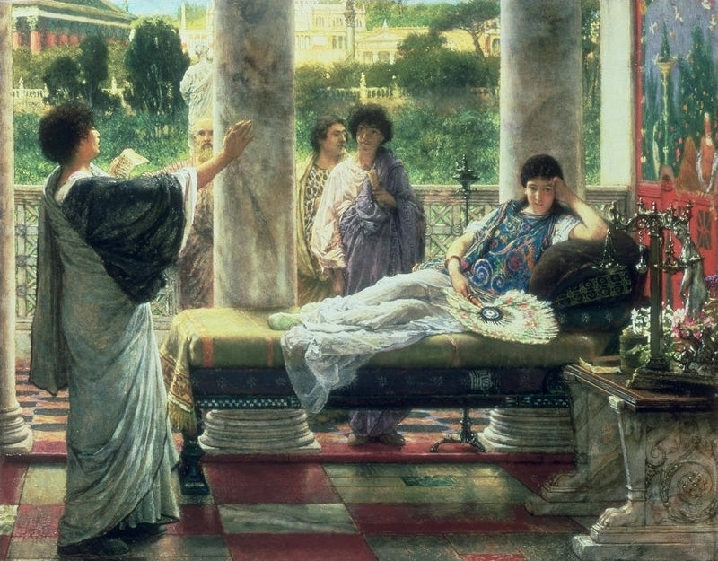 Catullus Reading his Poems at Lesbia's House, vintage artwork by Sir Lawrence Alma-Tadema, 12x8" (A4) Poster