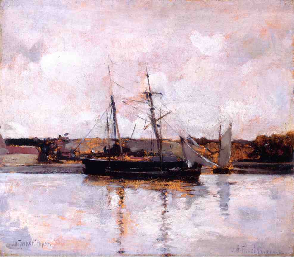 Boats at Dieppe by John Twachtman,A3(16x12")Poster