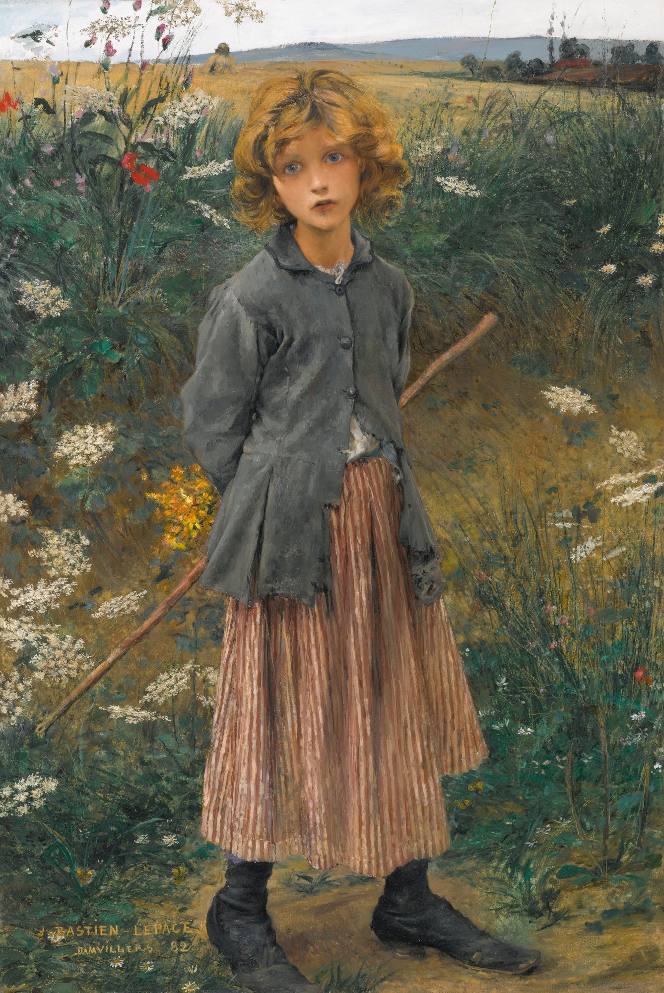 Roadside Flowers, vintage artwork by Jules Bastien-Lepage, 12x8" (A4) Poster