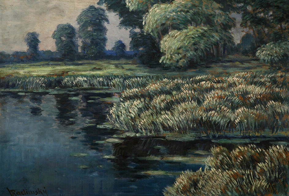 Banks of the river - Study by Vaclav Radimsky,A3(16x12")Poster