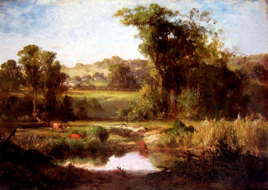 Lagoon near Heidelberg, vintage artwork by Louis Buvelot, A3 (16x12") Poster Print