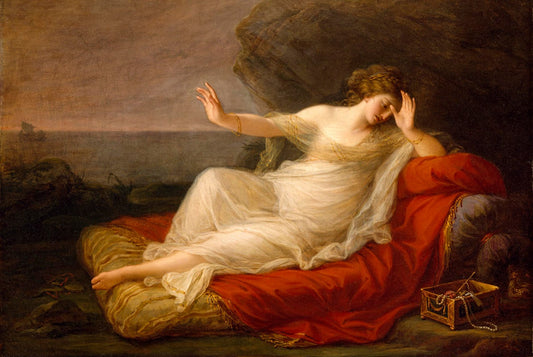Ariadne Abandoned by  Theseus on Naxos, vintage artwork by Angelica Kauffmann, 12x8" (A4) Poster
