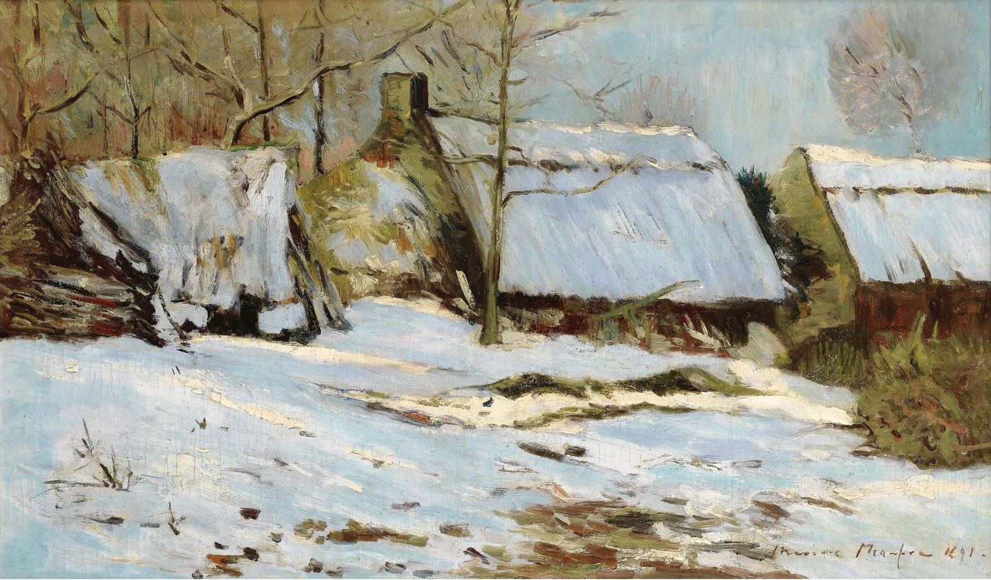 Cabins Under Snow by Maxime Maufra,A3(16x12")Poster