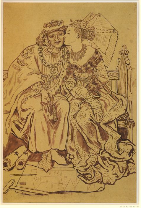 King Rene's Honeymoon, vintage artwork by Ford Madox Brown, A3 (16x12") Poster Print