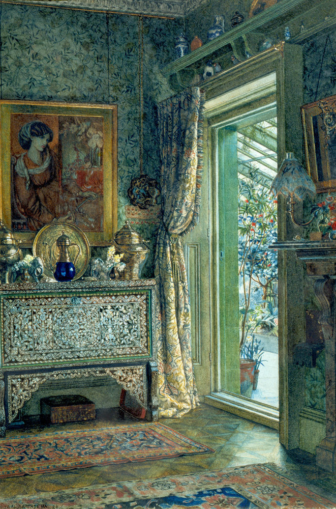 Drawing Room, Holland Park, vintage artwork by Sir Lawrence Alma-Tadema, 12x8" (A4) Poster