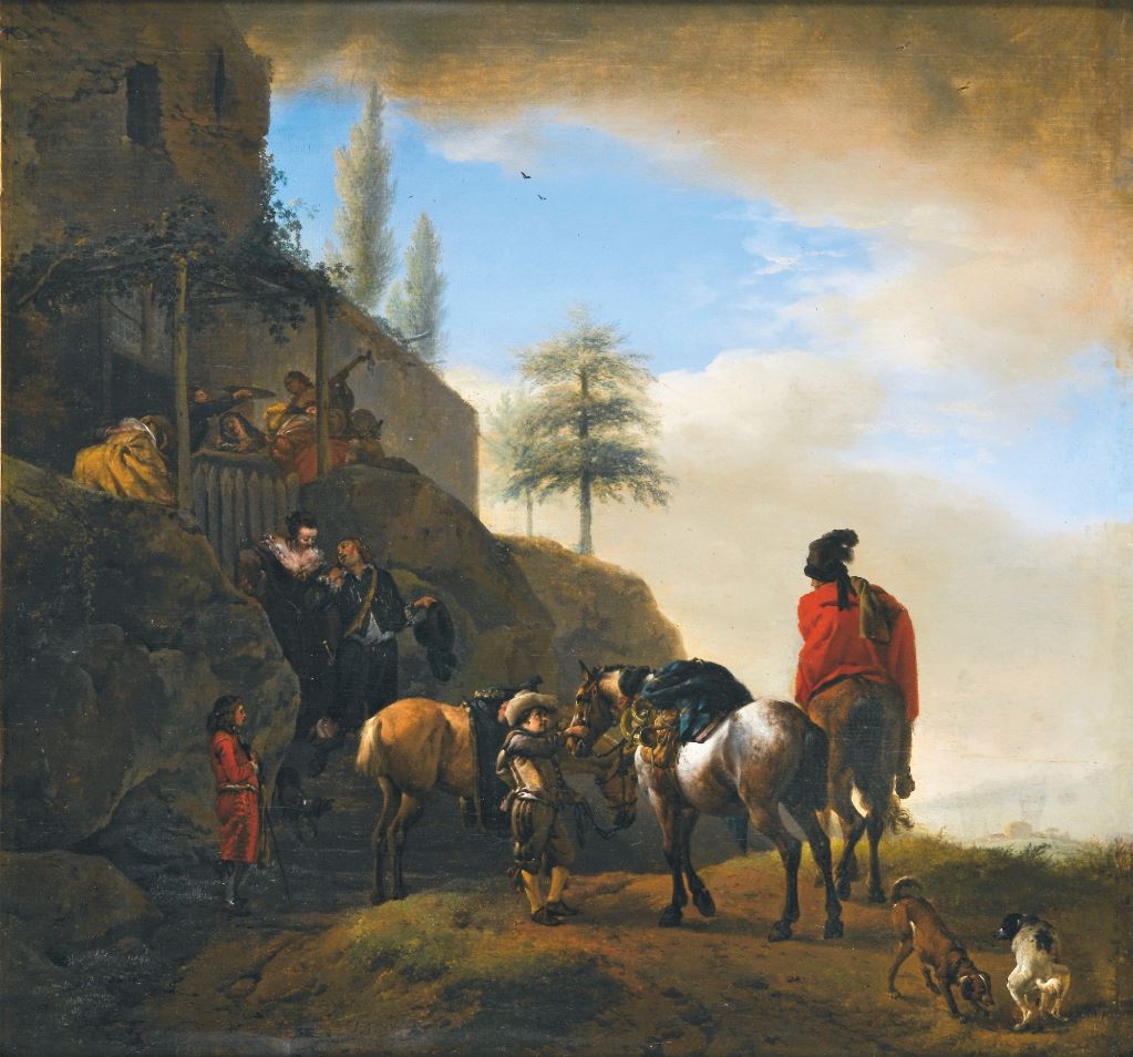 Departure for the Chase, vintage artwork by Philips Wouwerman, 12x8" (A4) Poster