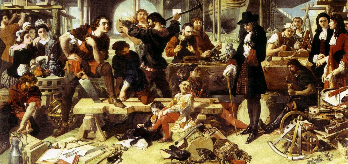 Peter the Great at Deptford Dockyard (Detail), vintage artwork by Daniel Maclise, R.A., A3 (16x12") Poster Print