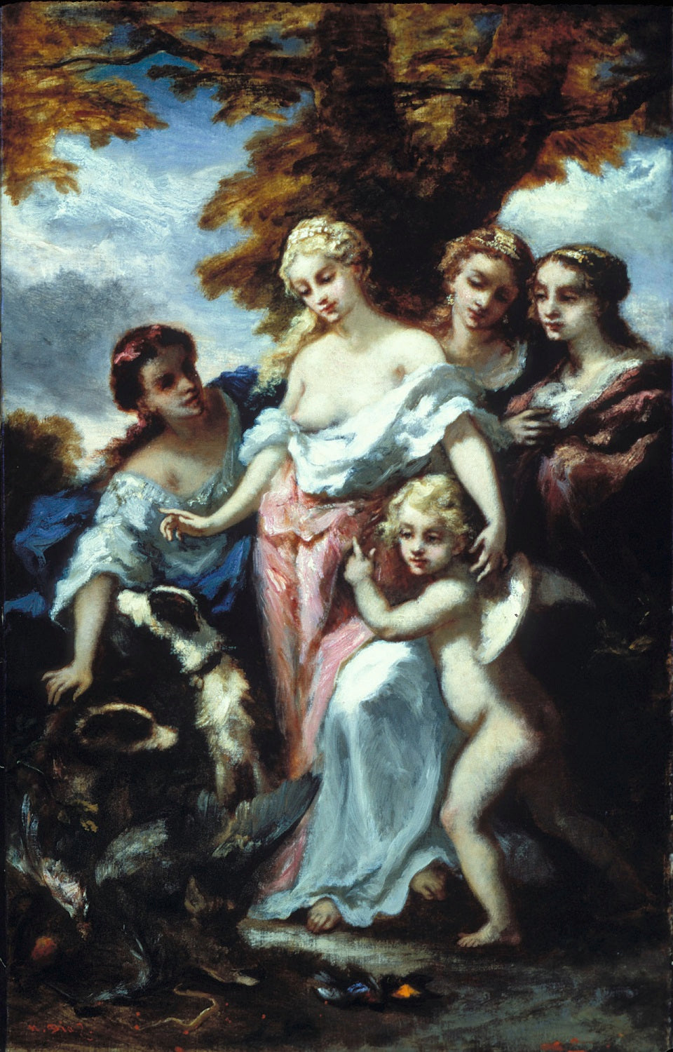 Diana after the Hunt, vintage artwork by Narcisse Dìaz de la Peña, A3 (16x12") Poster Print