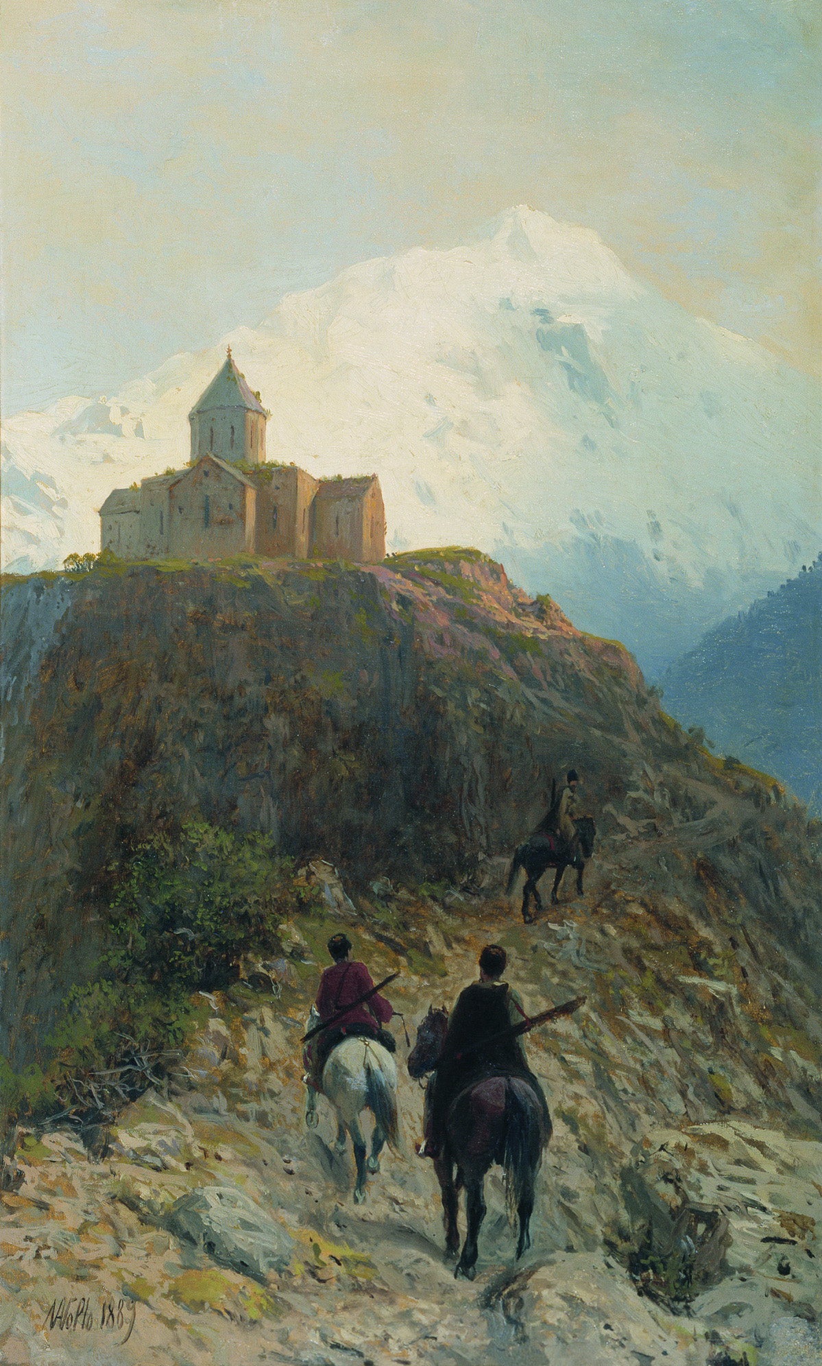 Caucasian View, vintage artwork by Lev Lagorio, 12x8" (A4) Poster