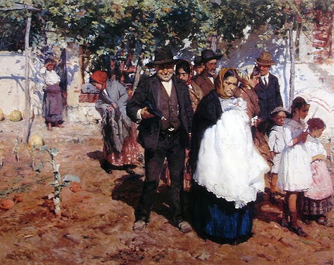 The Baptism, vintage artwork by Carlos Reis, 12x8" (A4) Poster