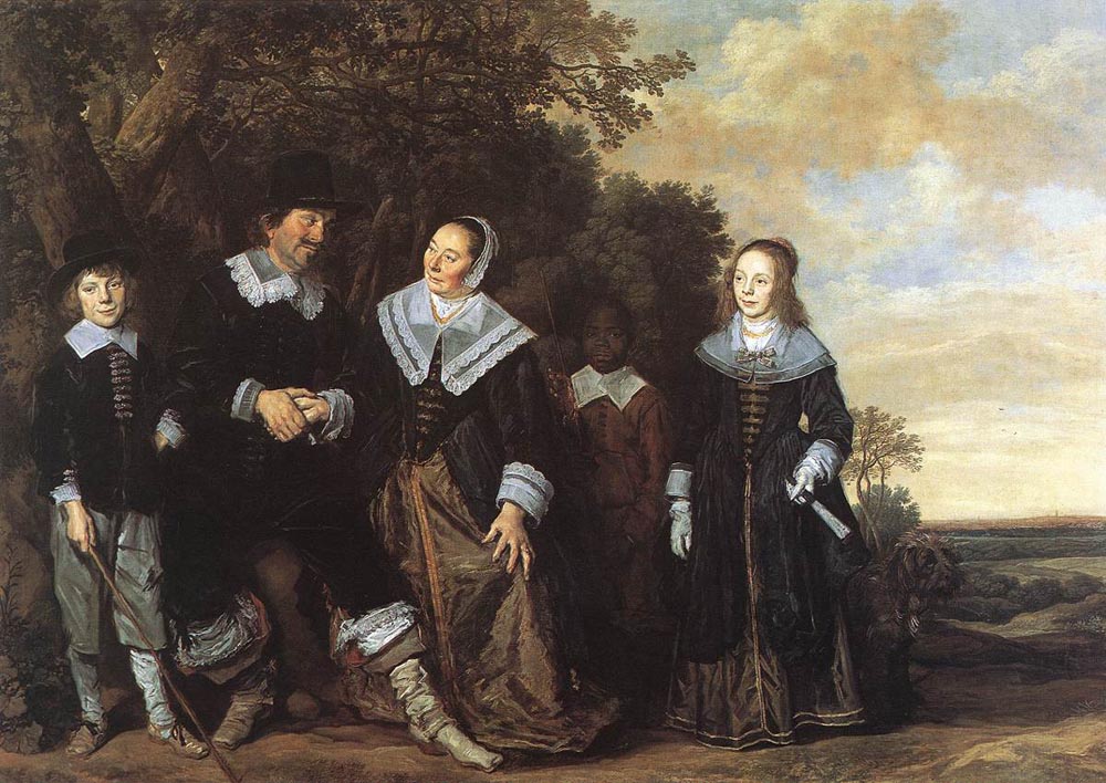 Family Group in a Landscape, vintage artwork by Frans Hals, 12x8" (A4) Poster