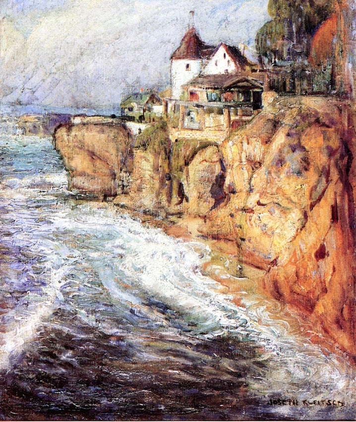 Fisherman's Cove, Laguna Beach, vintage artwork by Joseph Kleitsch, 12x8" (A4) Poster