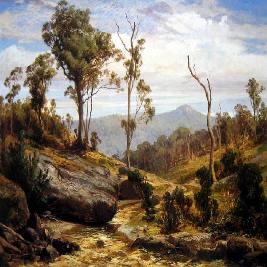 Near Beechworth, vintage artwork by Louis Buvelot, A3 (16x12") Poster Print